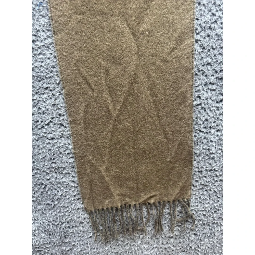 Polo Ralph Lauren Wool‎ Blend Embroidered Fringe Scarf Brown One Size 72